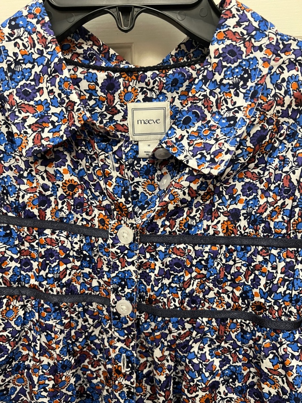 Leandra Shirred Yoke Blouse by Maeve - blue - Picture 5 of 11